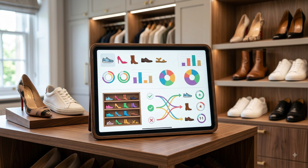 Calcolatore guardaroba scarpe ideale